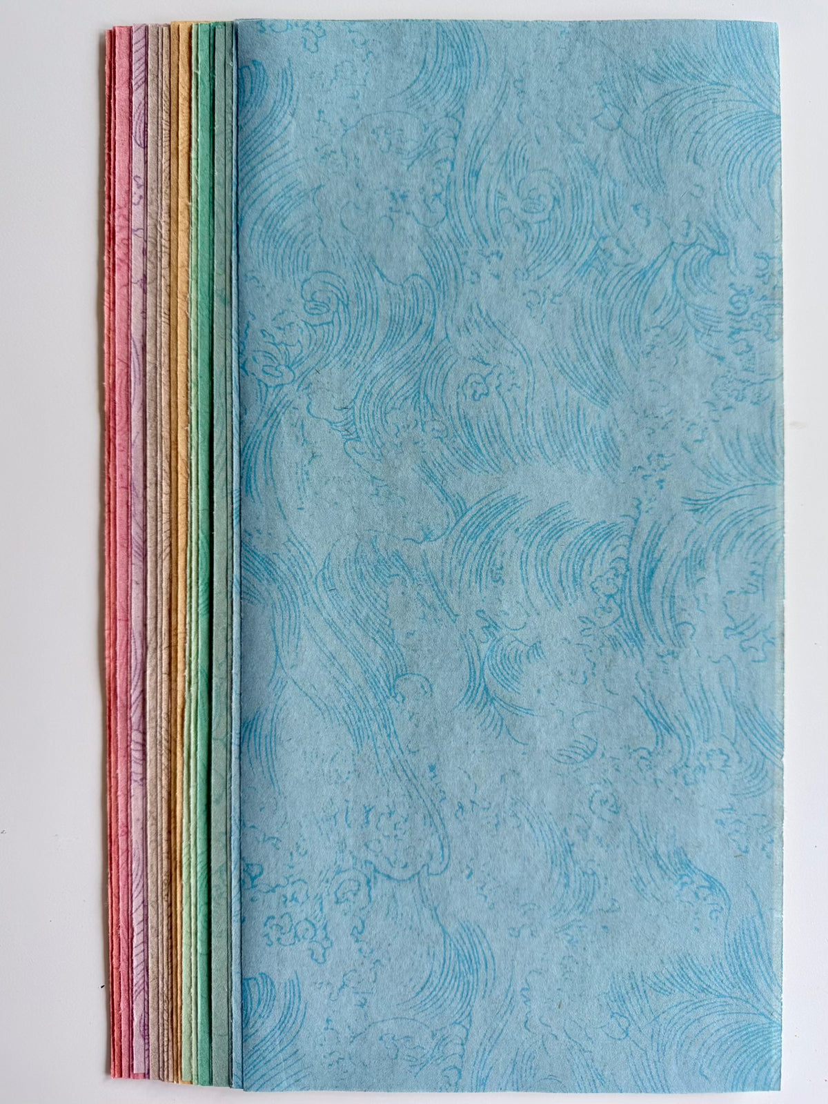 Ten-Coloured Ocean Wave Mulberry Paper (十色瀛海纹) – 20 Sheets