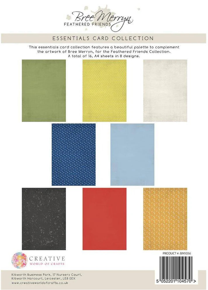 Color swatches of cardstock with Bree Merryn branding on a white background