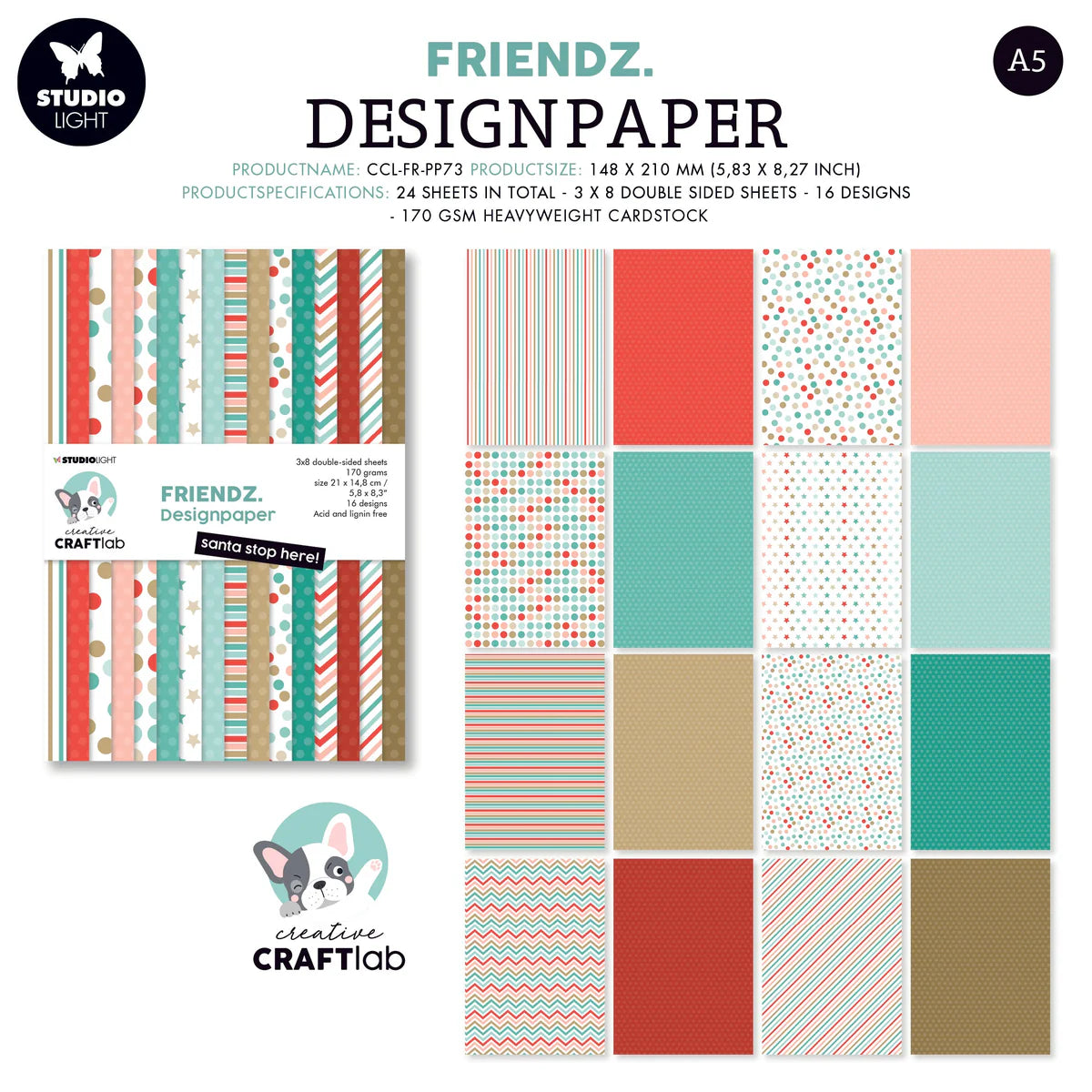 CCL Paper Pad Santa Stop Here - A5 - 5.8X8.3