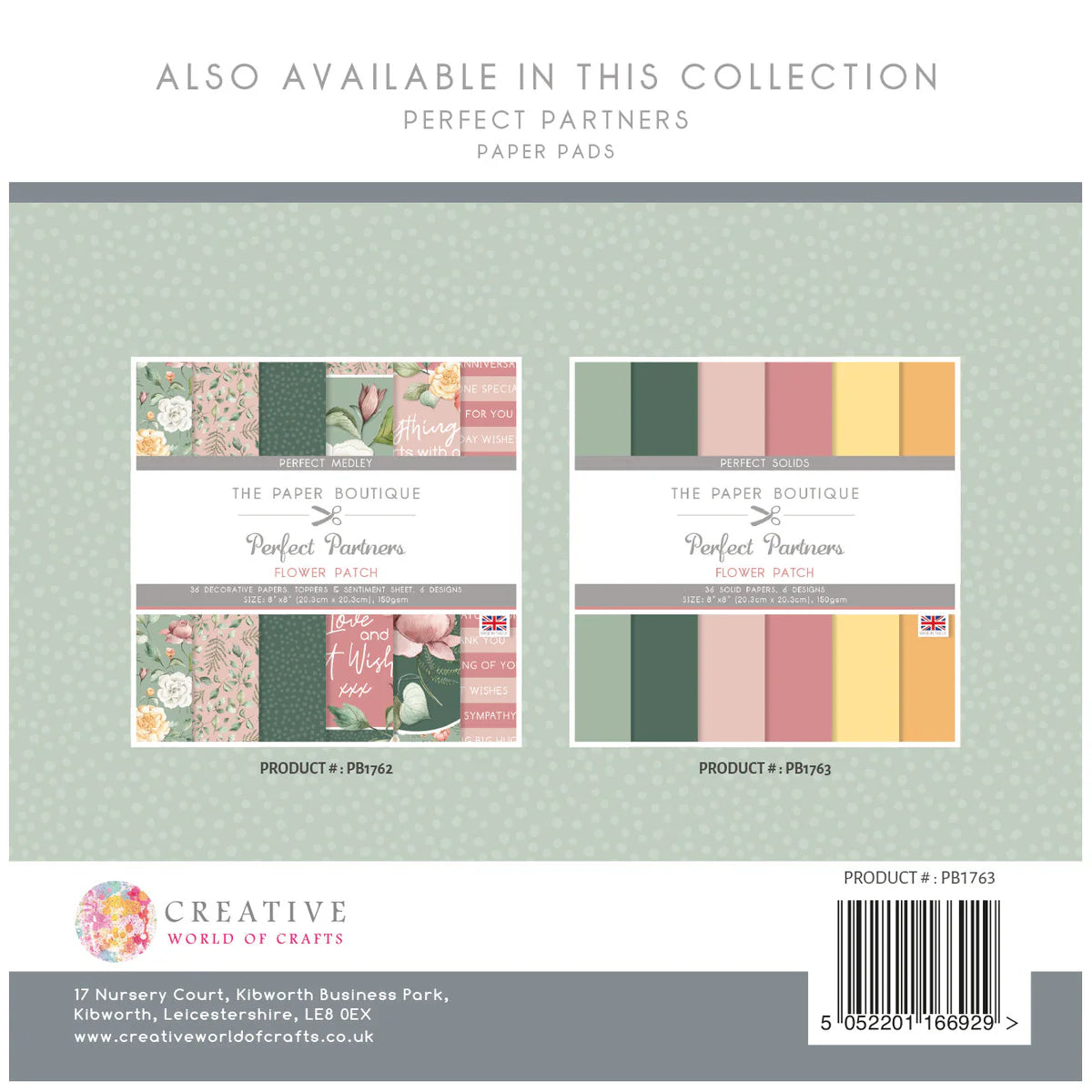 The Paper Boutique Perfect Partners - Flower Patch 8x8 Solid Papers