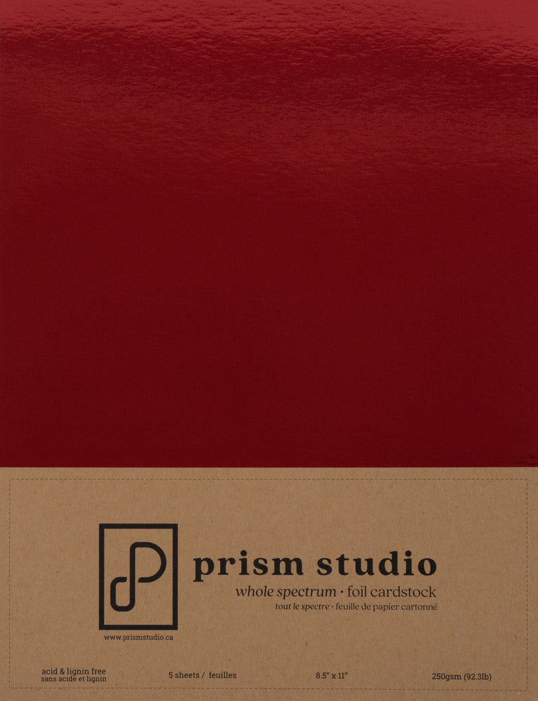8.5X11 Whole Spectrum Foil Cardstock, Ruby (5 Sheets)