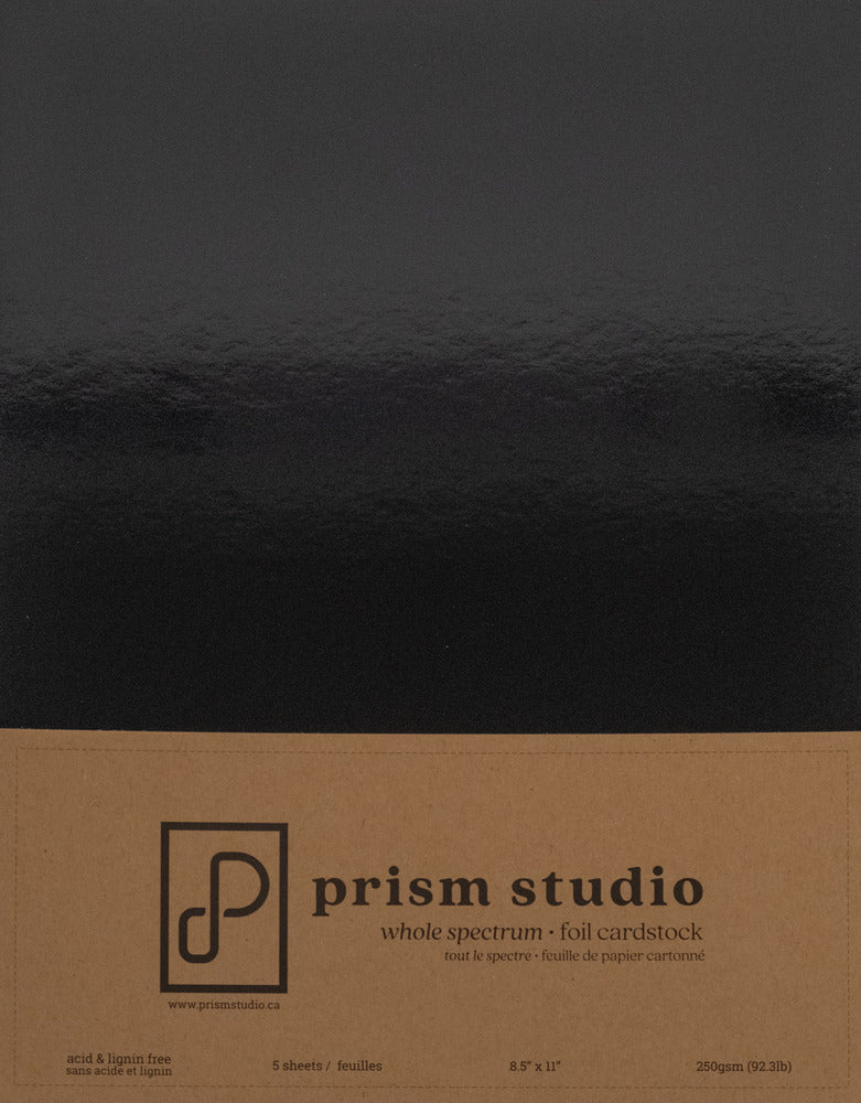 8.5X11 Whole Spectrum Foil Cardstock, Obsidian (5 Sheets)