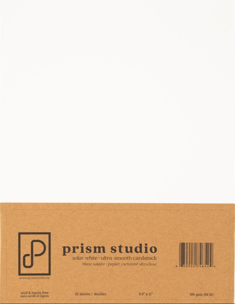 8.5x11 Ultra-Smooth Cardstock 65lb, Solar White (25 sheets)