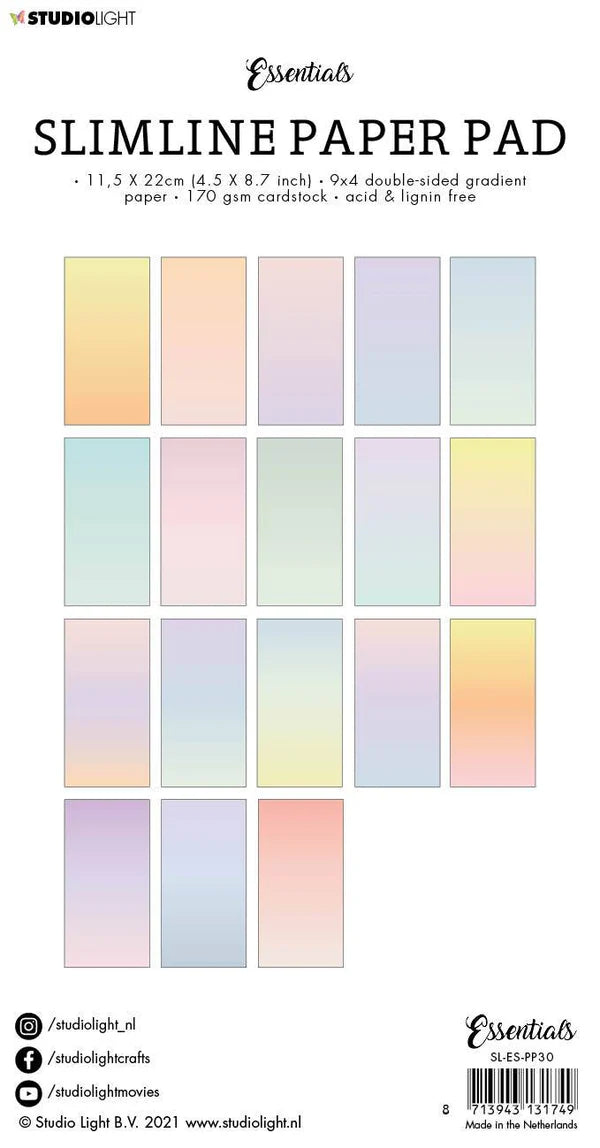 Studio Light Double Sided Gradient Pastel Slimline Essentials 115x220x5mm