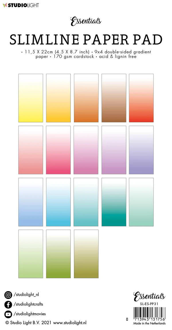 Studio Light Double Sided Gradient White Fade Slimline Essentials 115x220x5mm