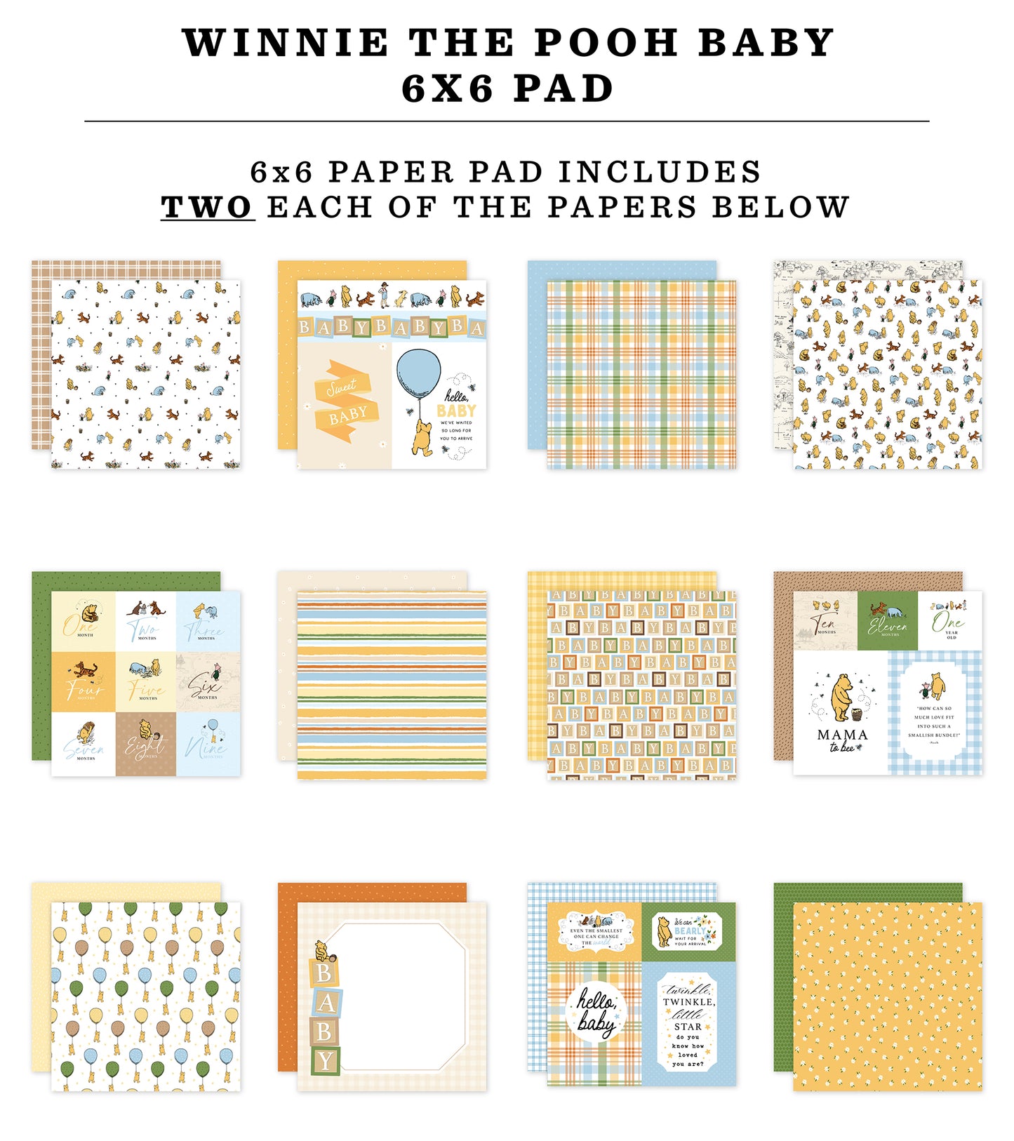 Winnie The Pooh Baby 6x6 Paper Pad