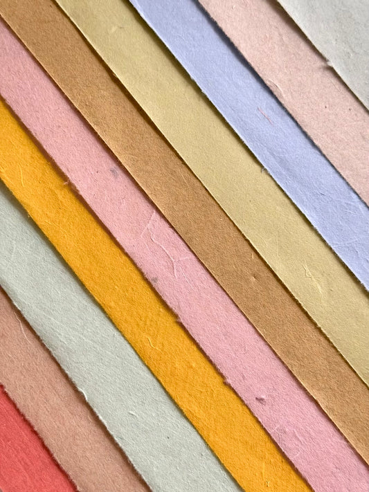 Premium Handmade Coloured Xuan Paper Sampler – 10-Coloured Mulberry Paper (十色楮皮笺) – 20 Sheets
