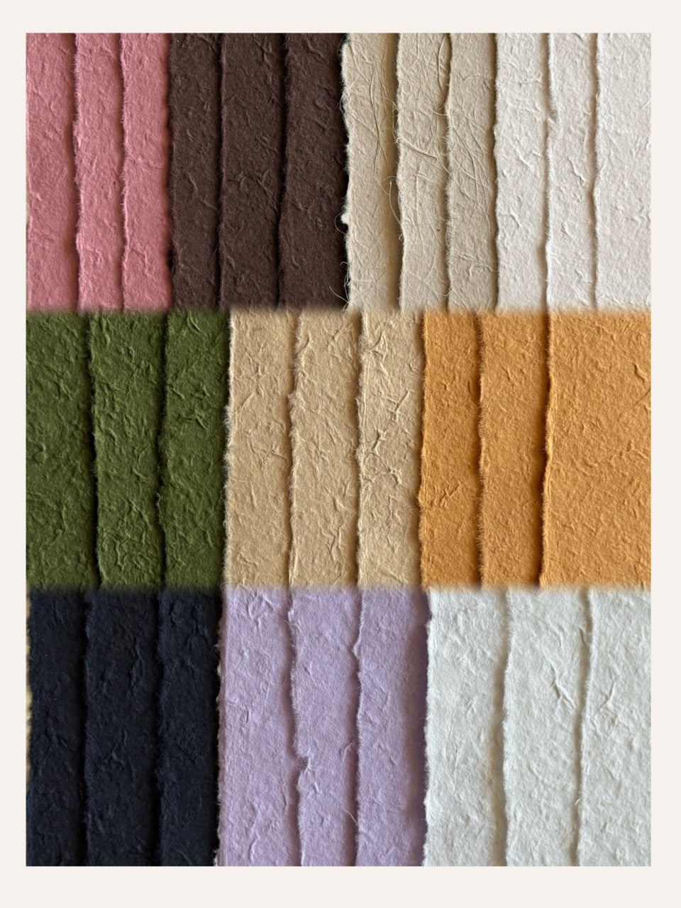 Handmade Deckle Edge Paper Single Colour Pack - 5 sheets