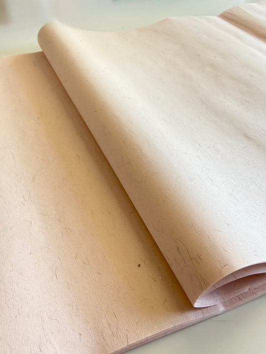 Premium Xuan Paper Sampler - Blushing Peach Hemp Xuan(桃烟浅染) - 20 Sheets