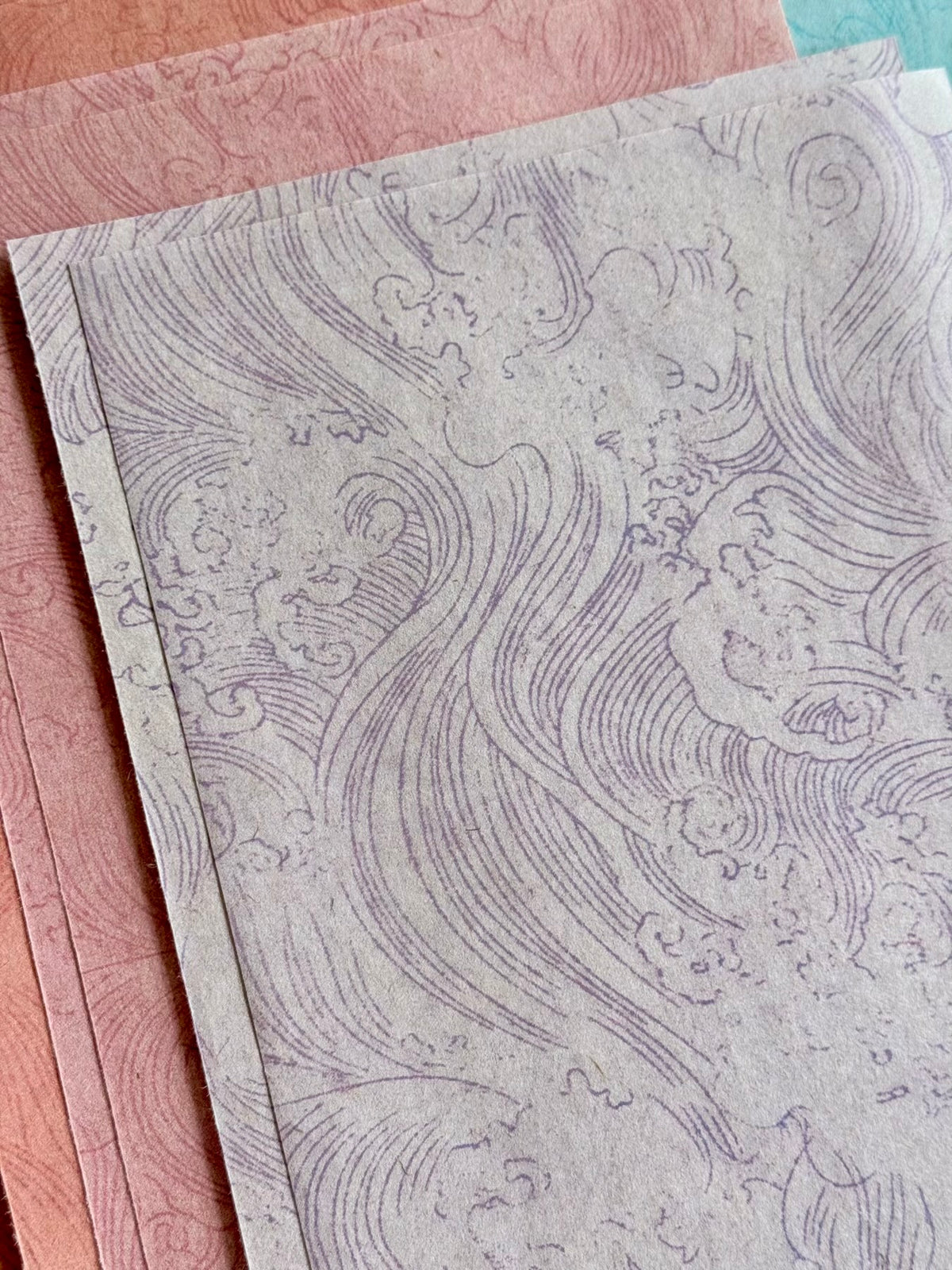 Ten-Coloured Ocean Wave Mulberry Paper (十色瀛海纹) – 20 Sheets