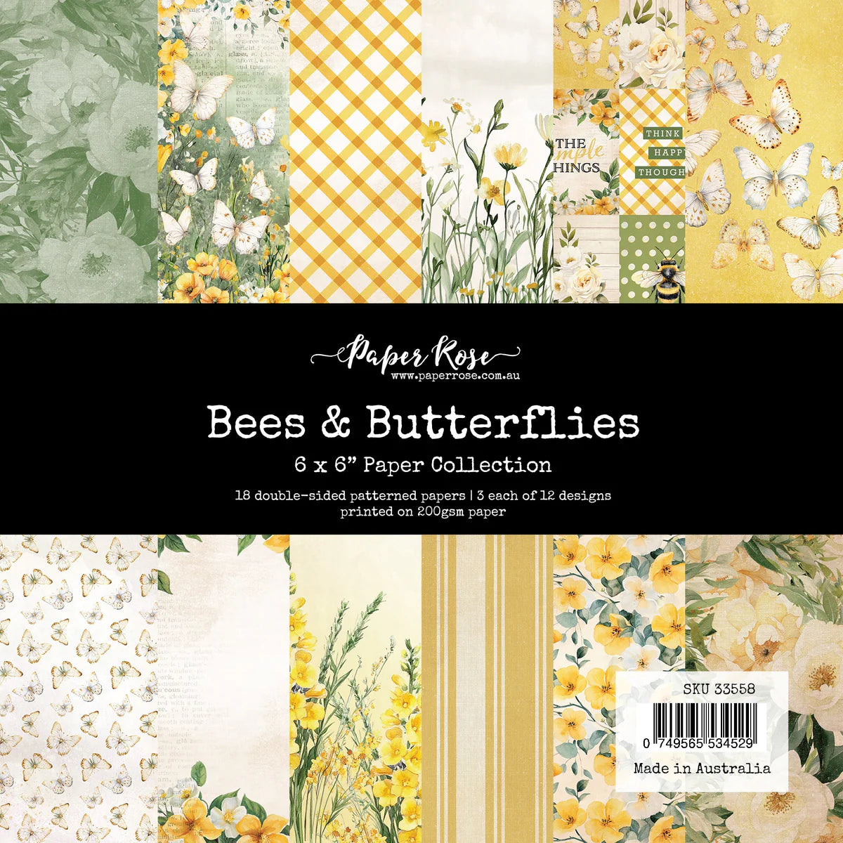 Bees & Butterflies 6x6 Paper Collection