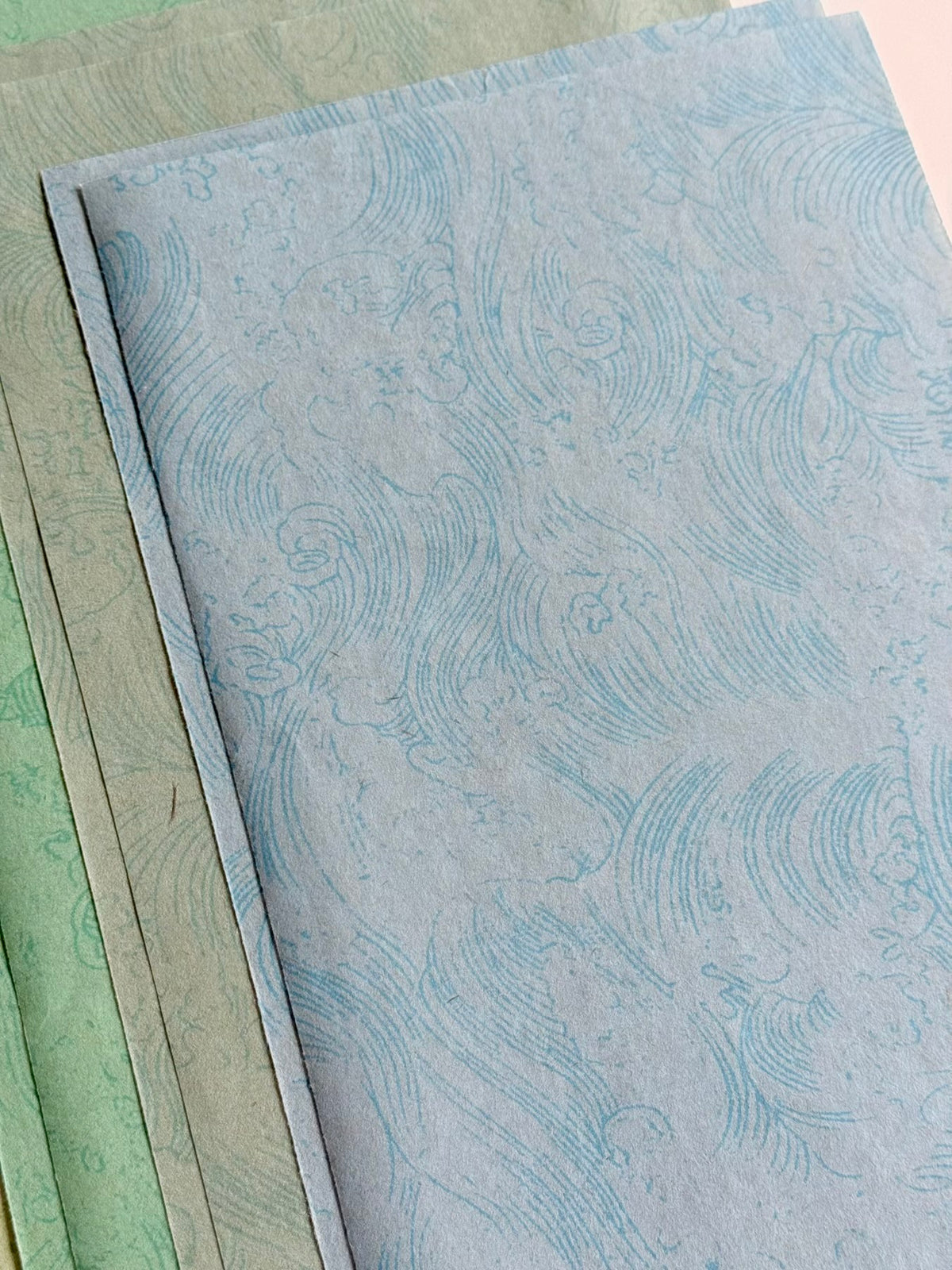 Ten-Coloured Ocean Wave Mulberry Paper (十色瀛海纹) – 20 Sheets