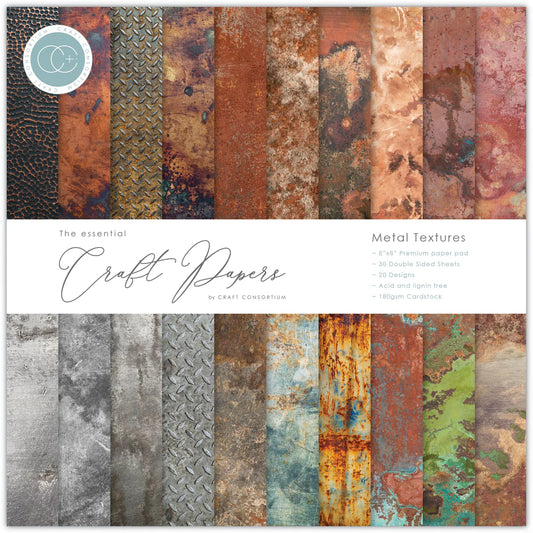 Craft Consortium Metal Textures - 8x8 Paper Pad