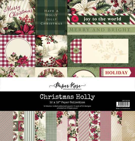 Christmas Holly 12x12 Paper Pad
