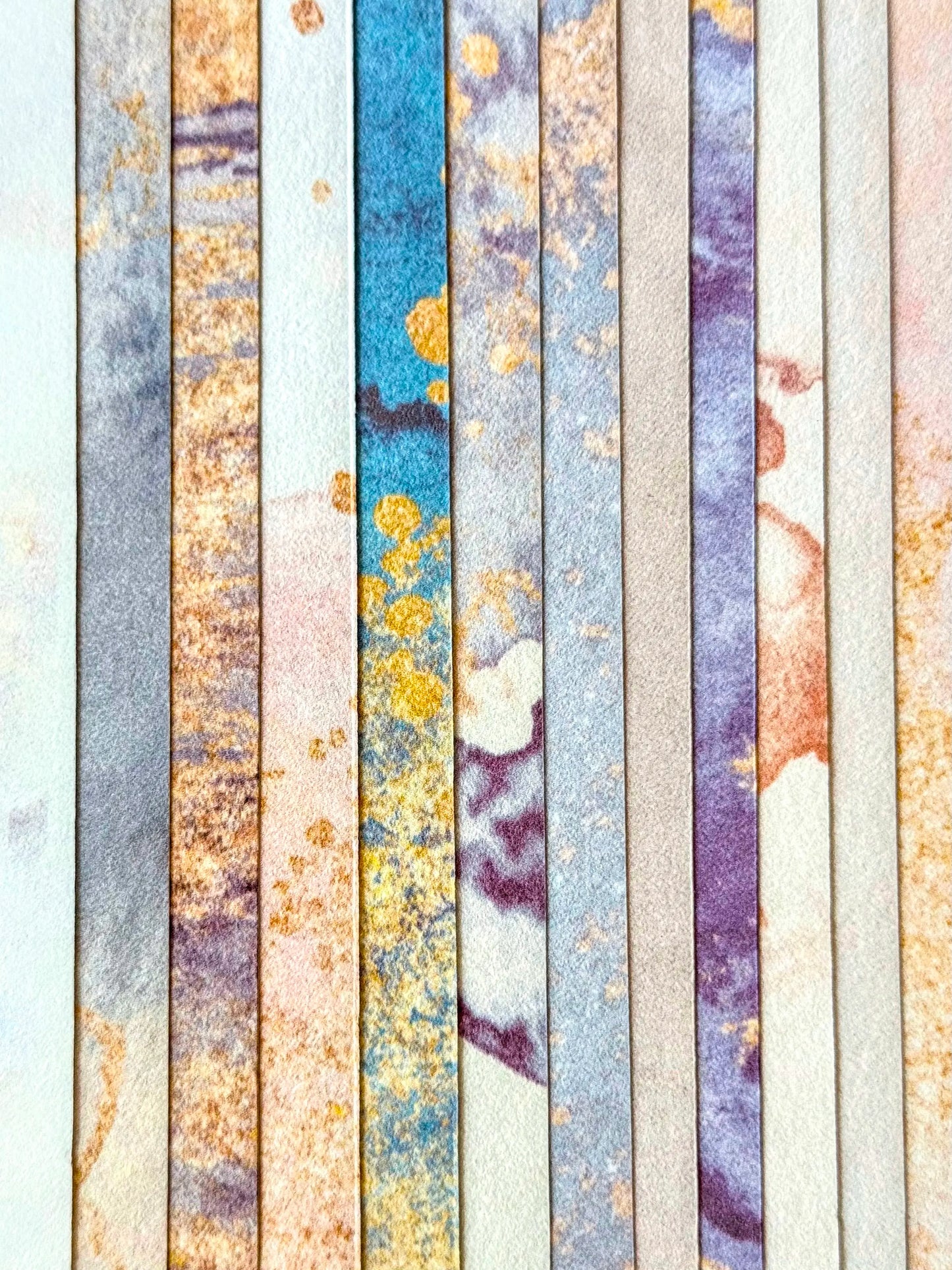 Fluid Ink-Wash Letter Paper Set – 12 Poetic Designs (14x26cm)