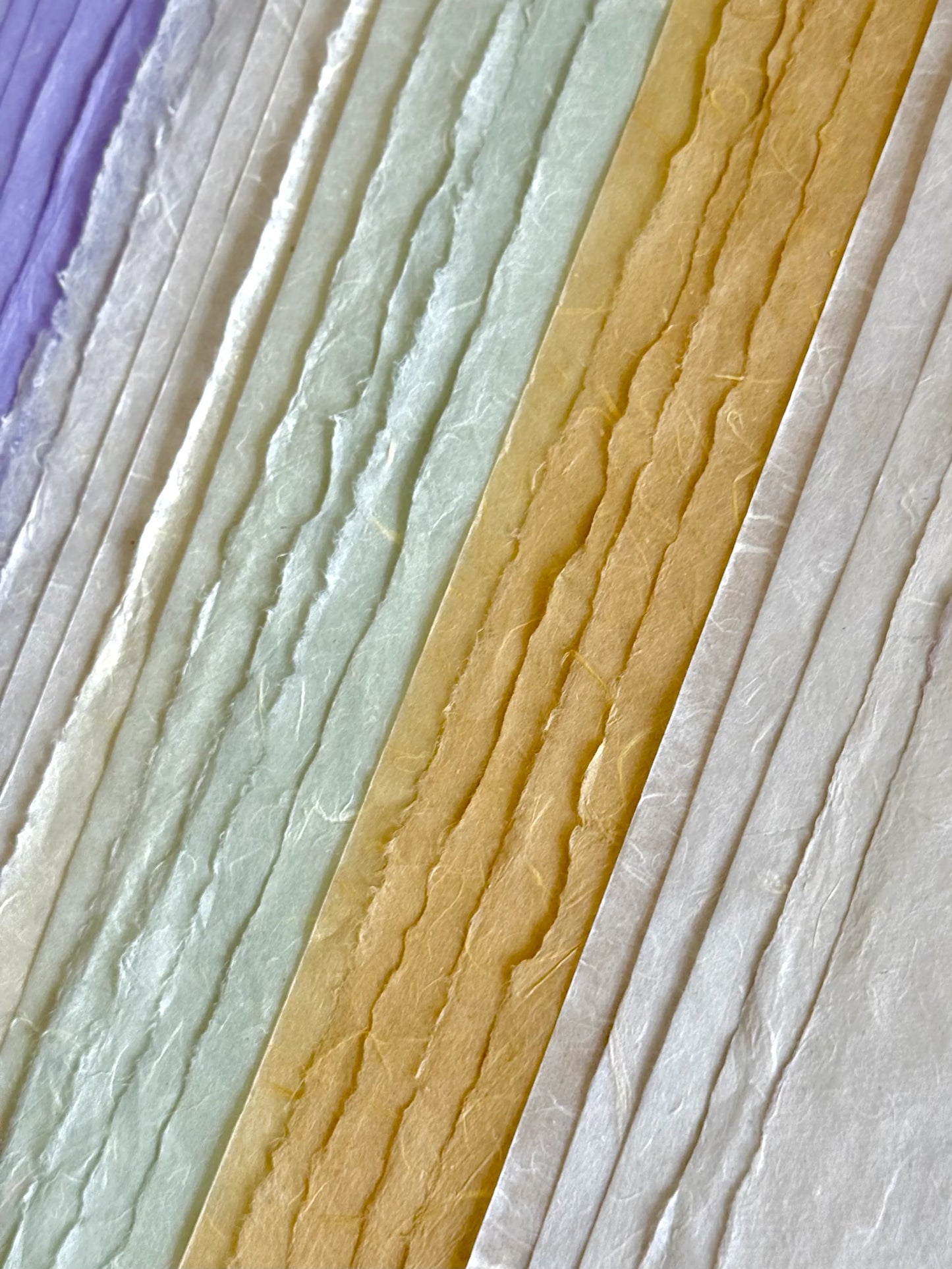 Premium Handmade Coloured Xuan Paper Sampler - Cloud Fiber (五色清水云龙) – 25 Sheets