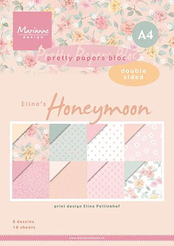 Marianne Design A4 纸垫 - Eline 的蜜月