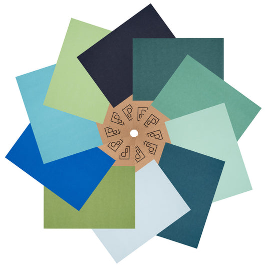 12X12 Whole Spectrum "Canvas" Series Textured Cardstock Multi-Pack, Cool Tones (10 Sheets)