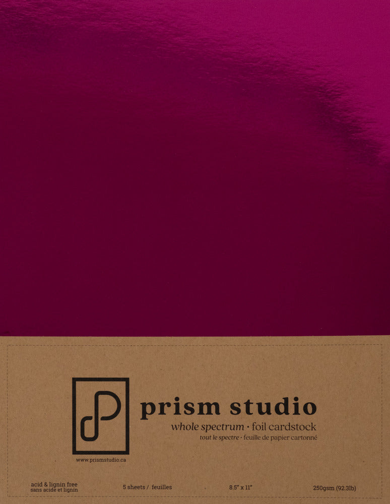 8.5X11 Whole Spectrum Foil Cardstock, Pink Tourmaline (5 Sheets)