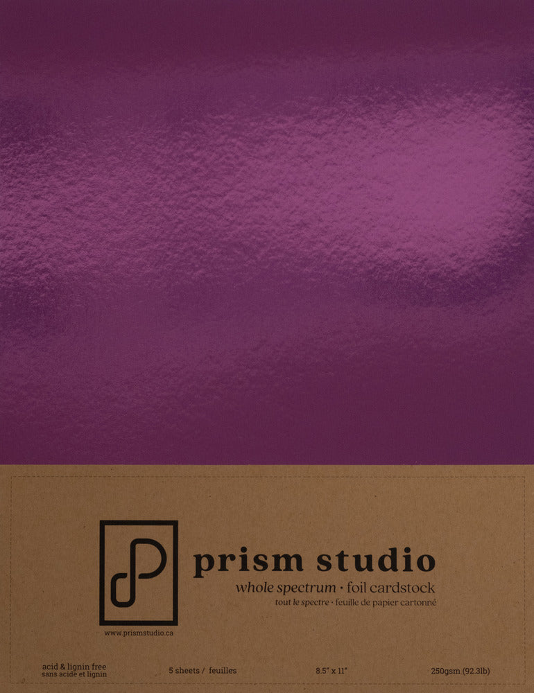 8.5X11 Whole Spectrum Foil Cardstock, Rubellite (5 Sheets)