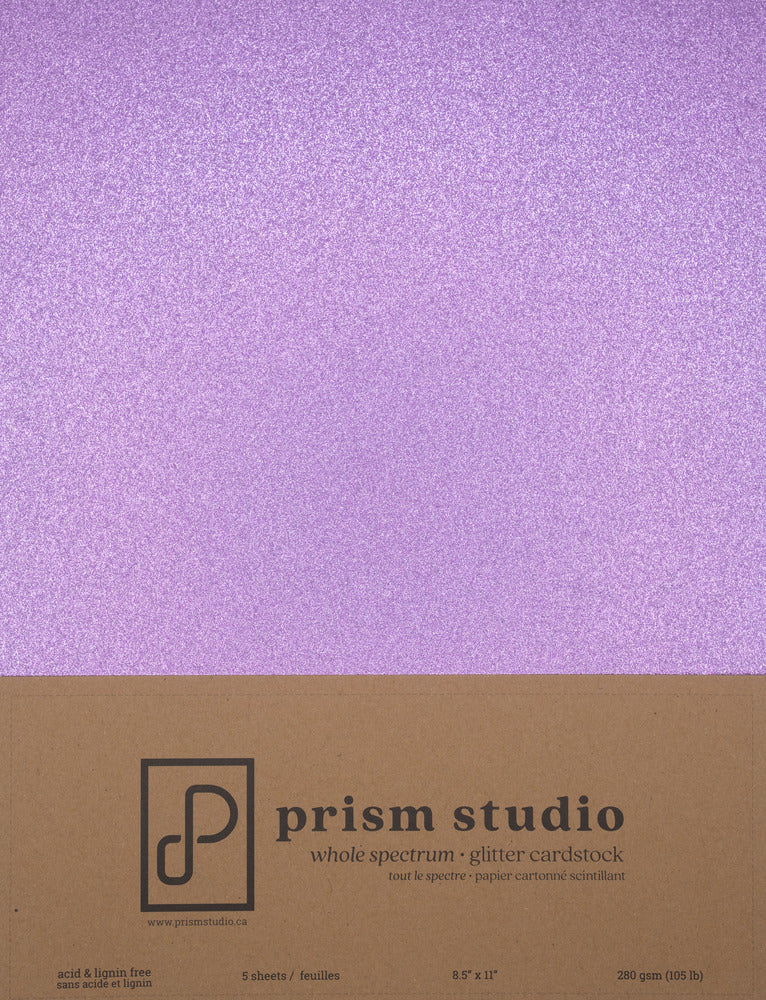 8.5x11 Whole Spectrum Glitter Cardstock, Rubellite (5 sheets)
