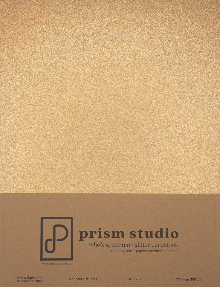 8.5x11 Whole Spectrum Glitter Cardstock, Pharaoh (5 sheets)