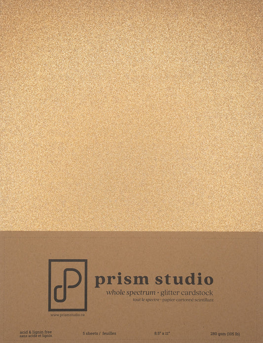 8.5x11 Whole Spectrum Glitter Cardstock, Pharaoh (5 sheets)