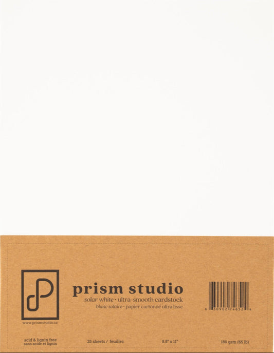 8.5x11 Ultra-Smooth Cardstock 65lb, Solar White (25 sheets)