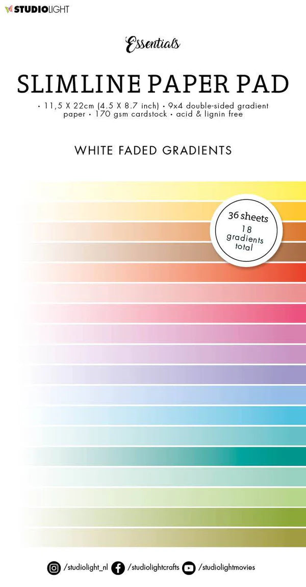 Studio Light Double Sided Gradient White Fade Slimline Essentials 115x220x5mm