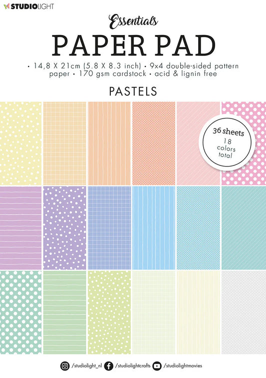 Studio Light  Double Sided Unicolor Patterns Pastel Essentials 210x148x9mm