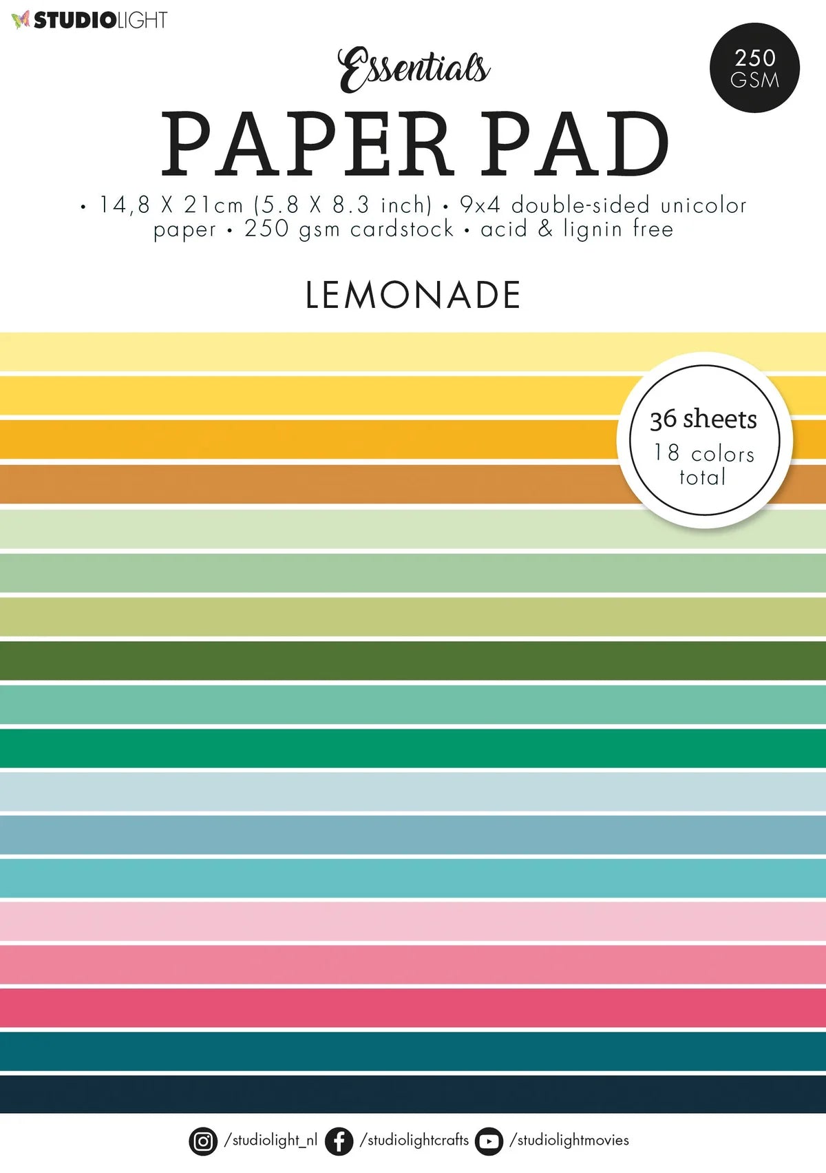 Studio Light Paper Pad Unicolor Paper - Lemonade