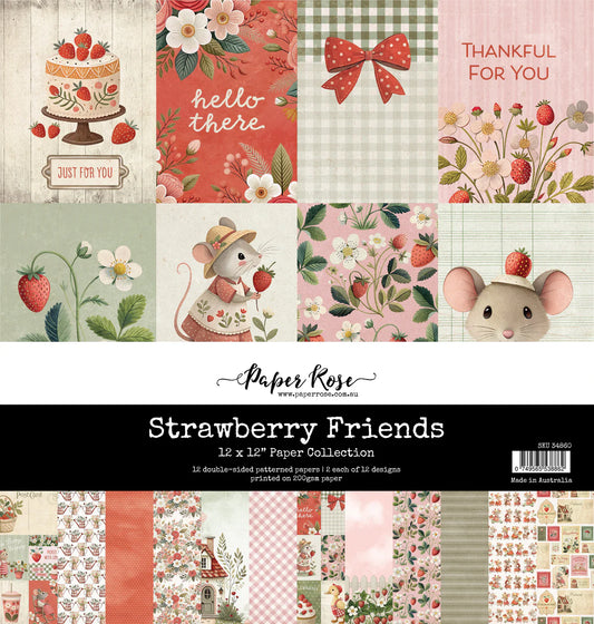 Strawberry Friends 12x12 Paper Pad