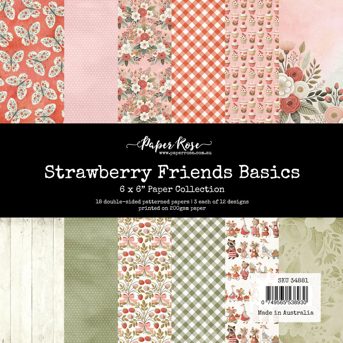 Strawberry Friends Basics 6x6 Paper Pad
