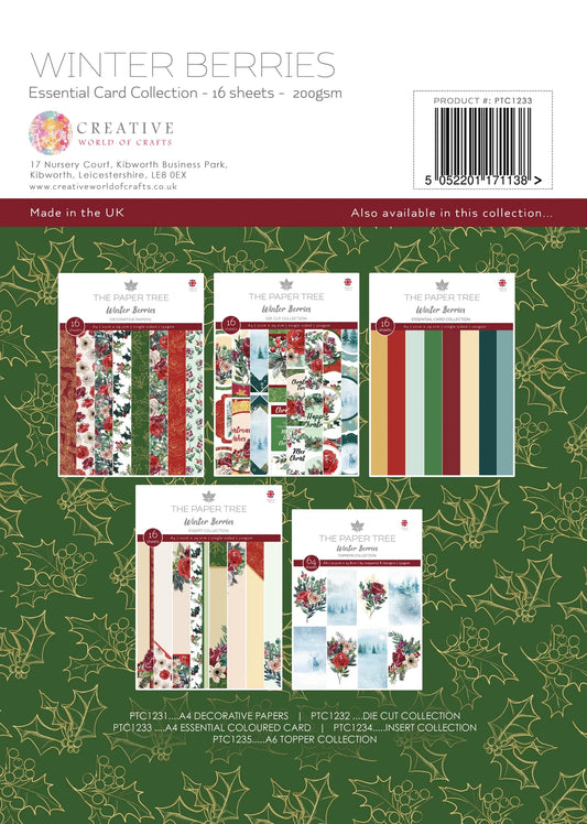 The Paper Tree Winter Berries A4 Essential Colour Card