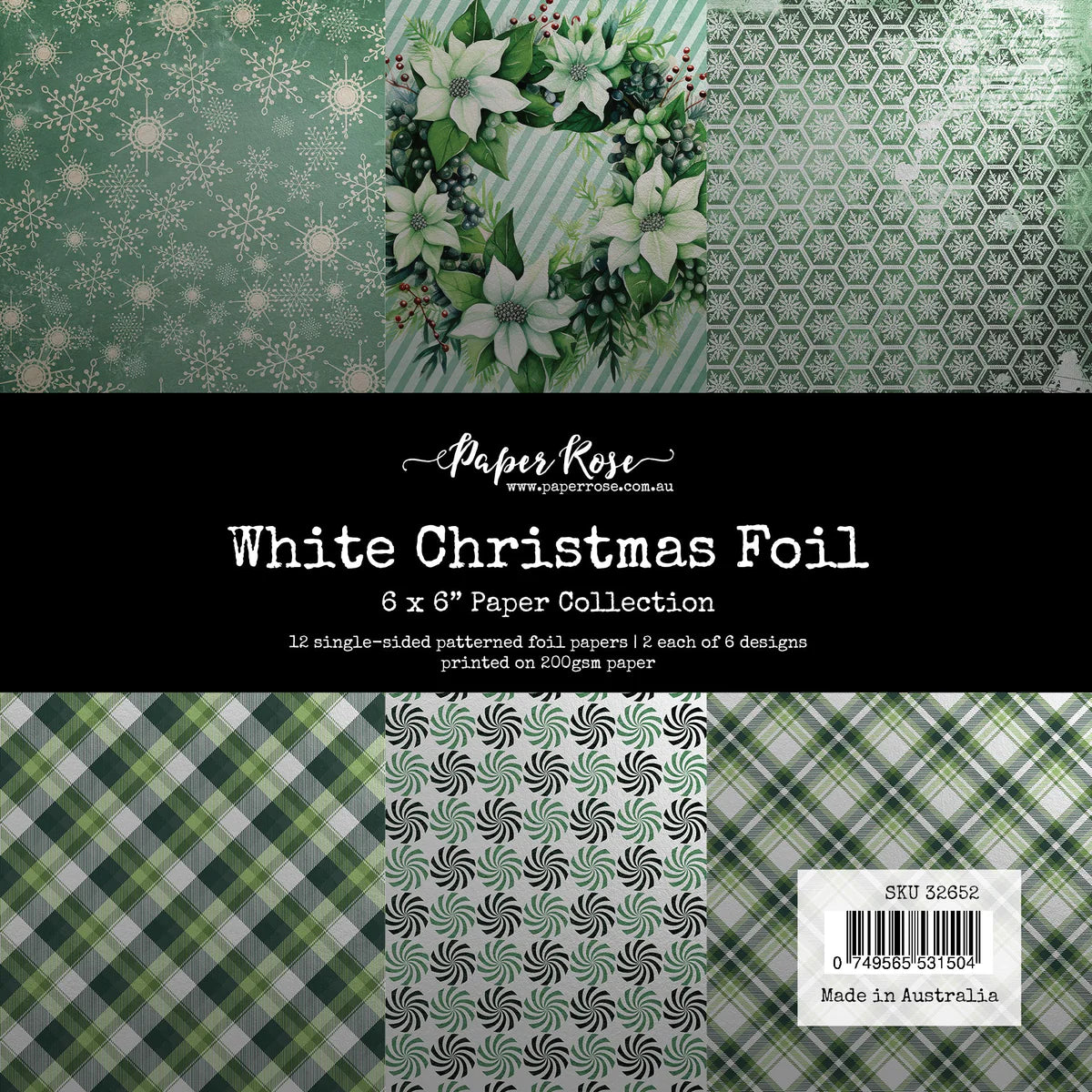 White Christmas Foil 6 x 6 Paper Collection